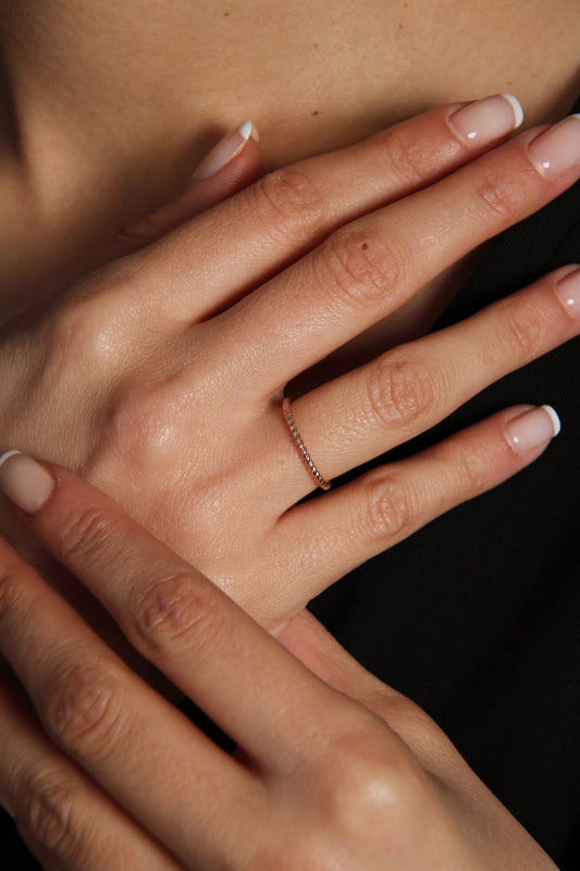 Women's Elegant Twisted Model 925 Sterling Silver Ring