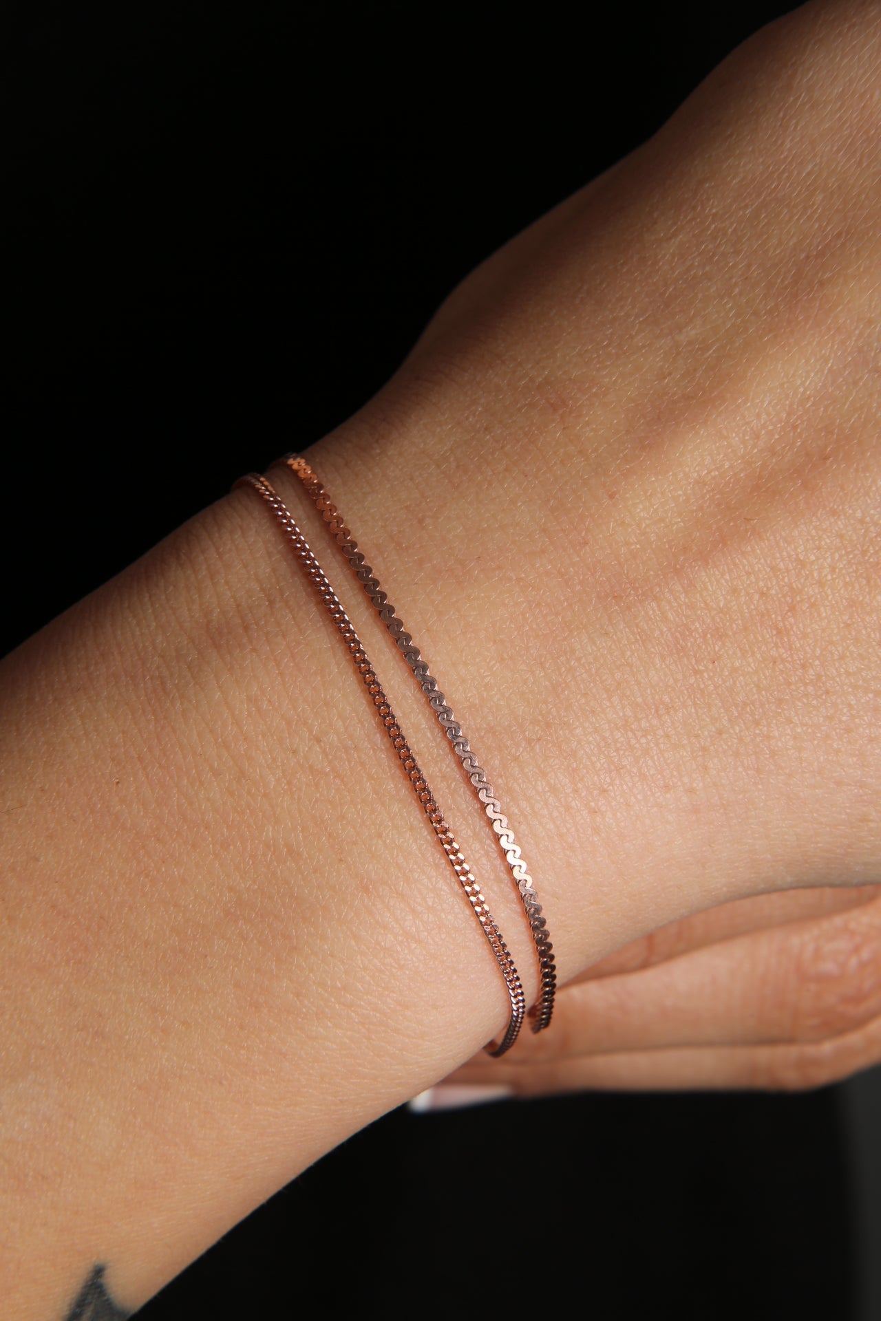 Women's Double Chain Model 925 Sterling Silver Bracelet