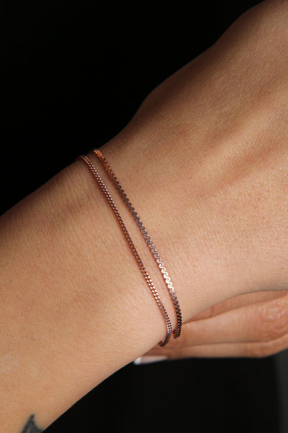 Women's Double Chain Model 925 Sterling Silver Bracelet