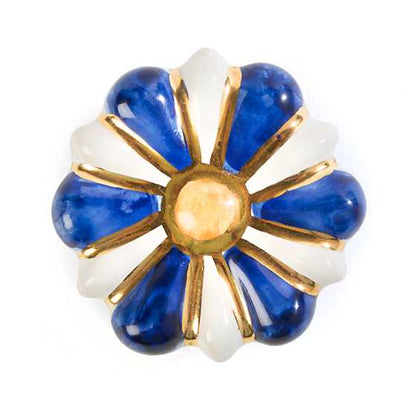 Flower Power Knob - Blue & White