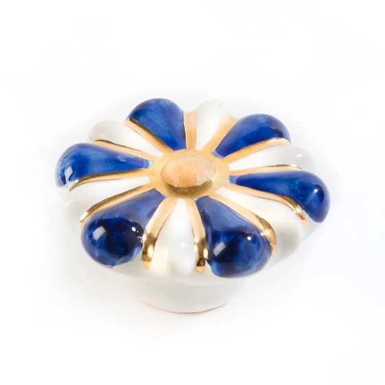 Flower Power Knob - Blue & White