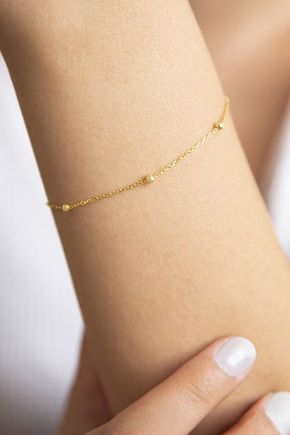 Gold-Plated Ball Chain Bracelet