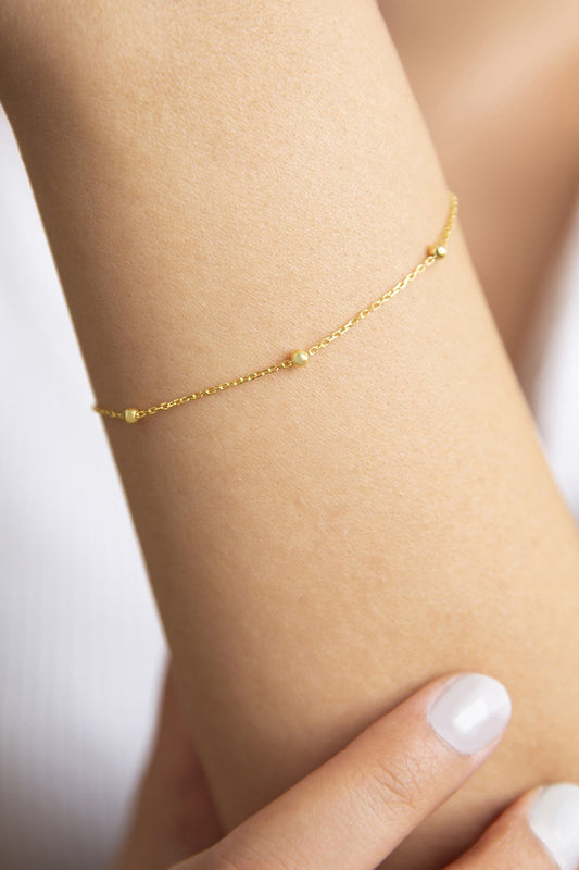 Gold-Plated Ball Chain Bracelet