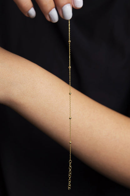 Gold-Plated Ball Chain Bracelet