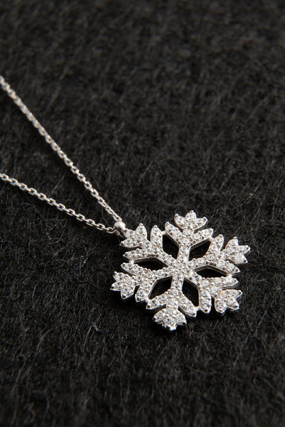 Women's 925 Sterling Silver Snowflake Necklace