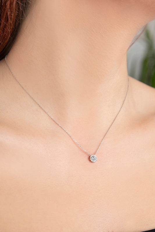 Single Stone 925 Sterling Silver Necklace
