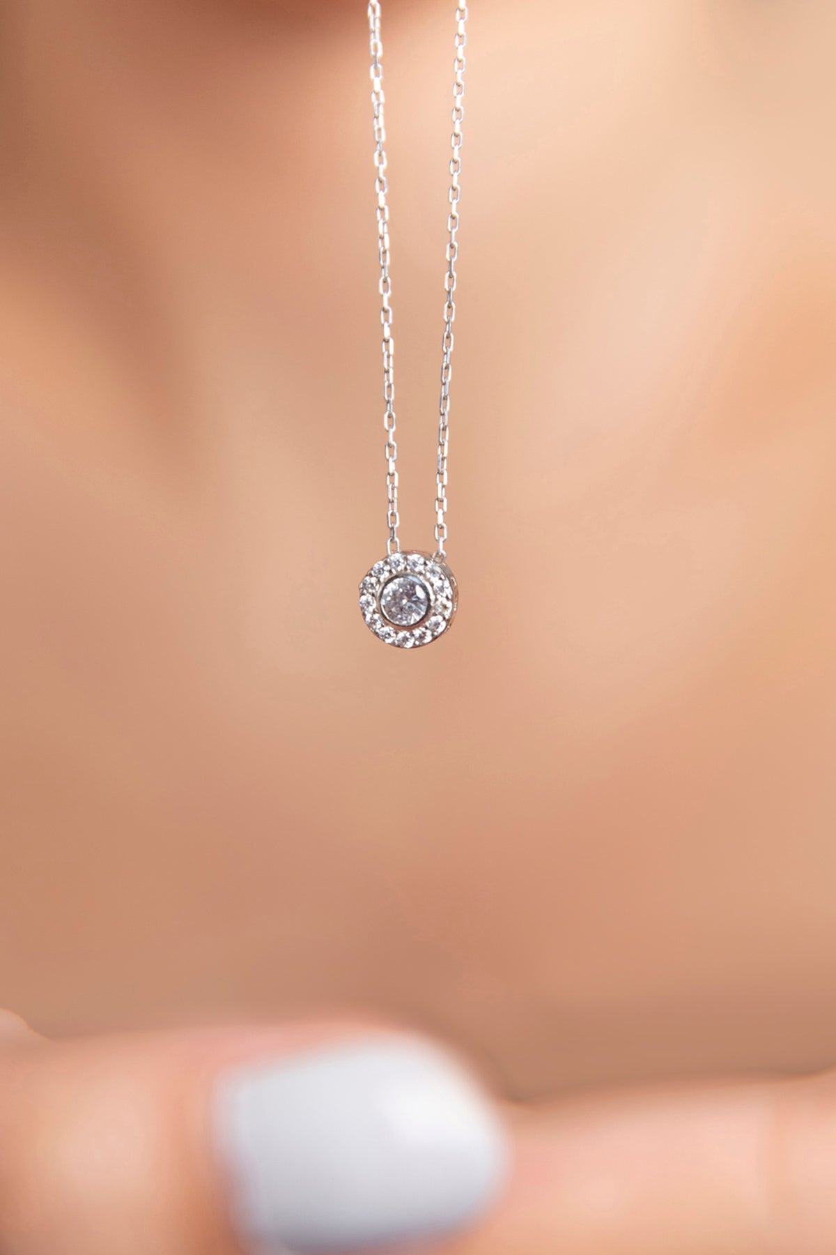 Single Stone 925 Sterling Silver Necklace
