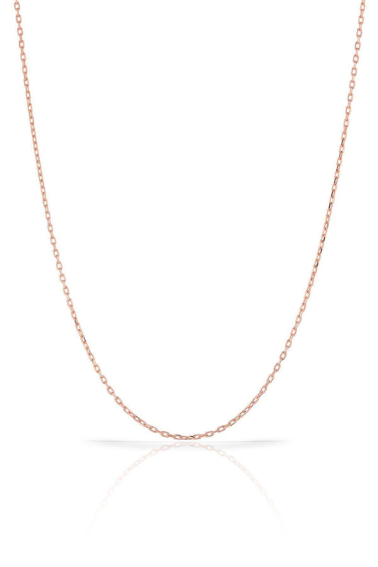 Women's Rose Gold Plated Curb Chain 925 Sterling Silver Necklace