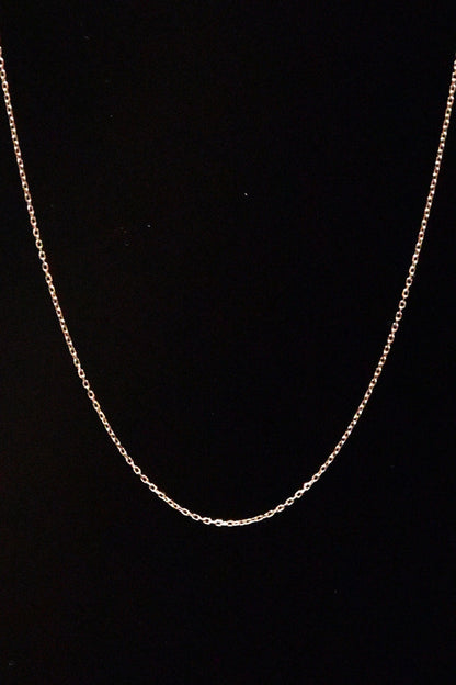 Women's Rose Gold Plated Curb Chain 925 Sterling Silver Necklace