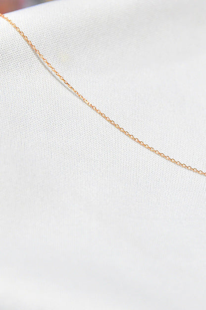 Women's Rose Gold Plated Curb Chain 925 Sterling Silver Necklace
