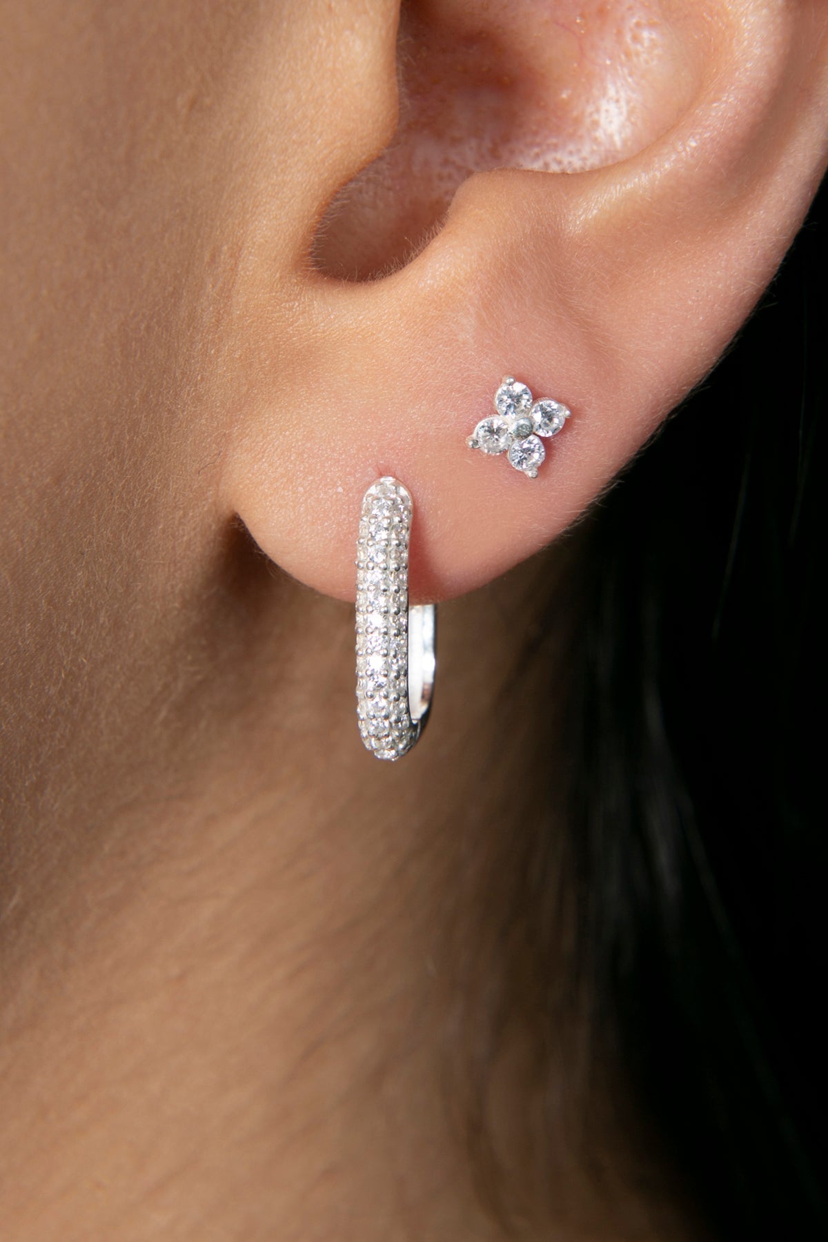 Women's Minimal 925 Sterling Silver Earrings Set