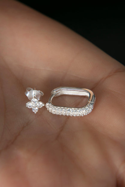 Women's Minimal 925 Sterling Silver Earrings Set