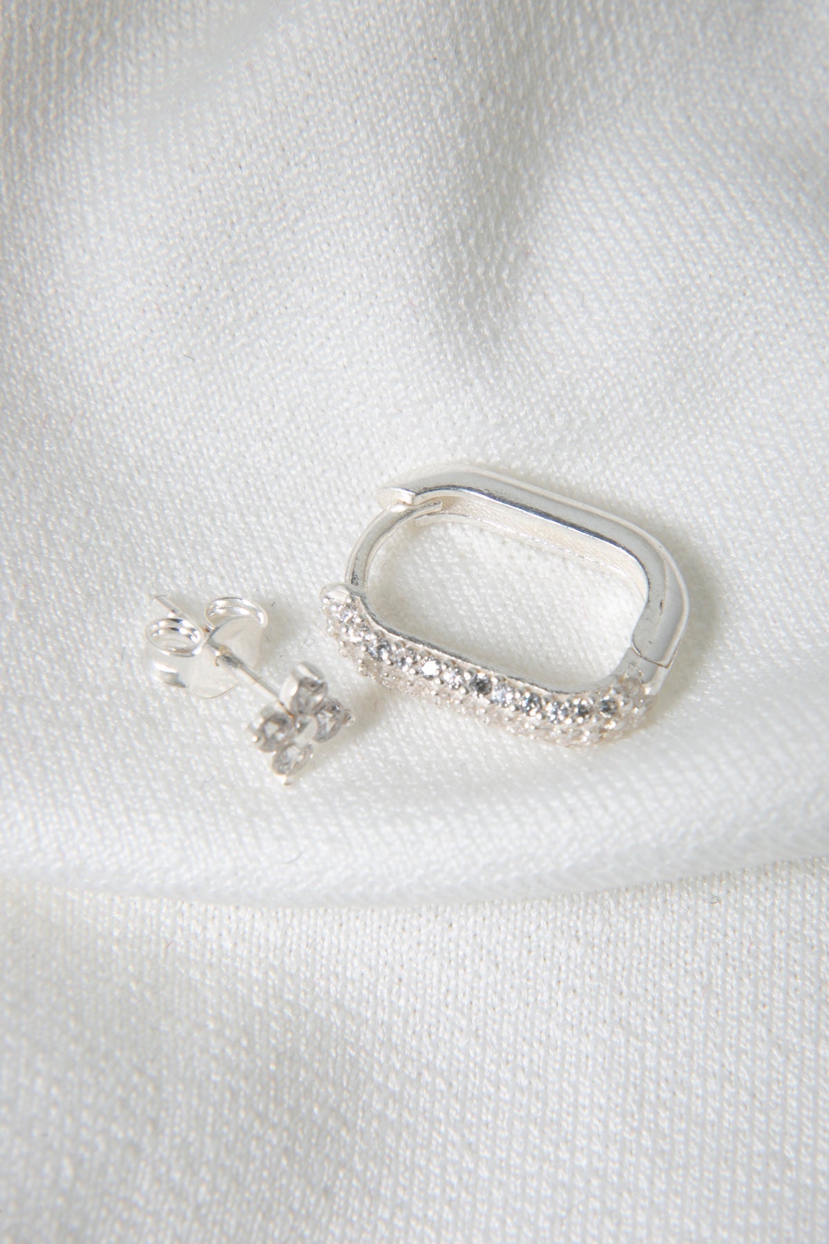 Women's Minimal 925 Sterling Silver Earrings Set
