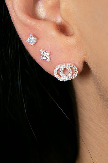 Women's Triple 925 Sterling Silver Earring Set