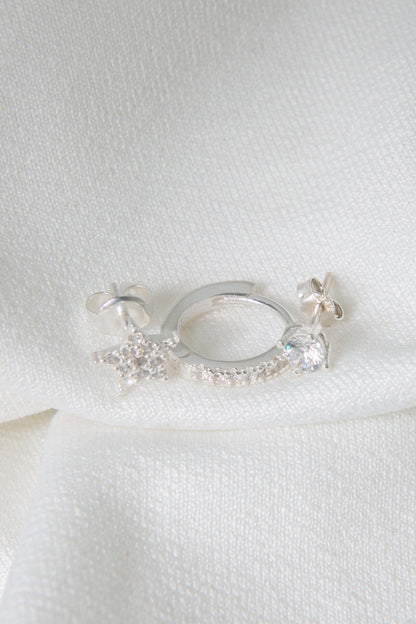 Women's 925 Sterling Silver Triple Star Earrings Set