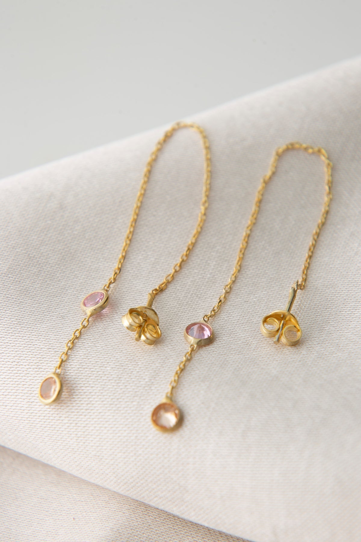 Women's 925 Sterling Silver Chain Earrings with Stones