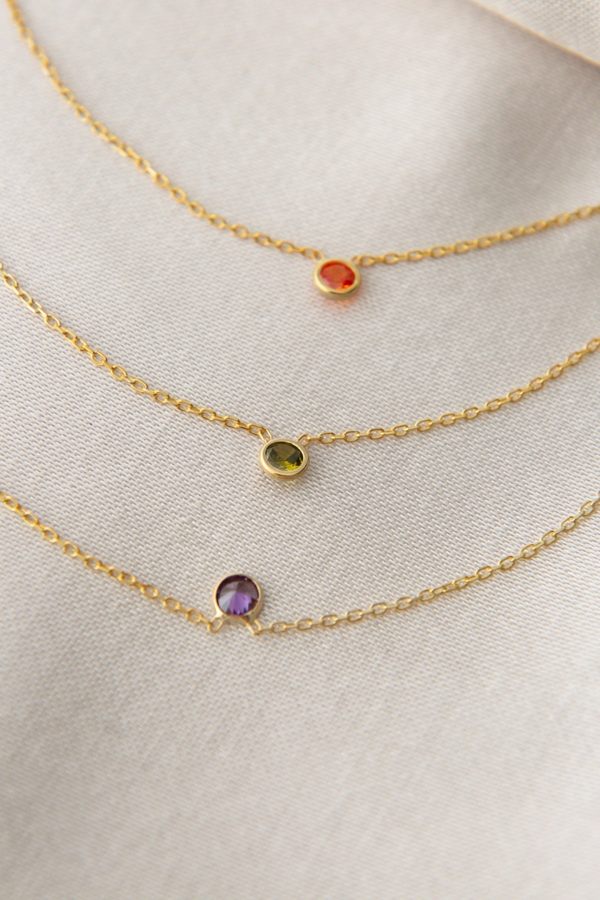 Women's Colorful Stone Trend Model 925 Sterling Silver Necklace