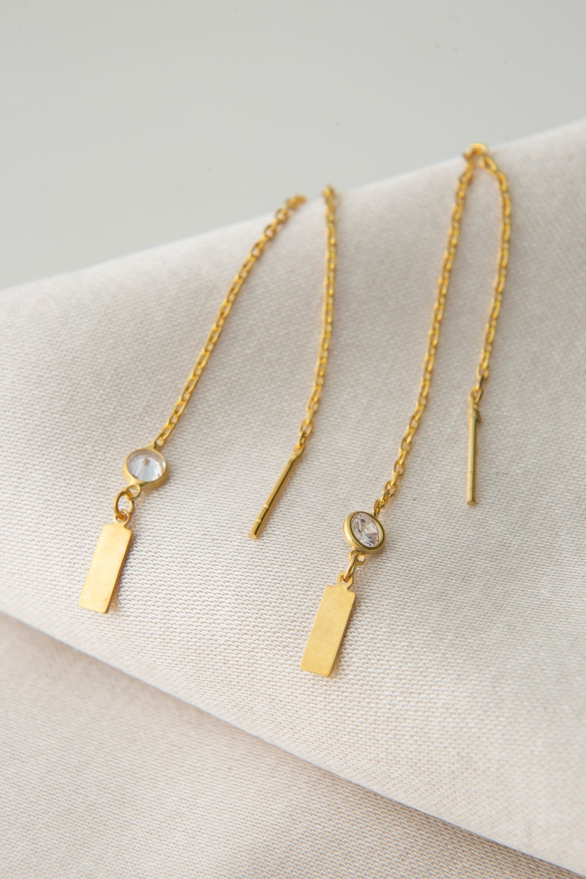 Women's 925 Sterling Silver Earrings with Stone Plaque Design