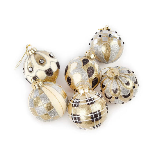 Golden Hour Glass Ball Ornaments - Set of 6