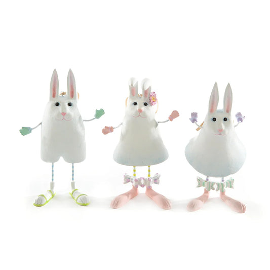 Patience brewster marshmallow rabbit ornaments - set of 3