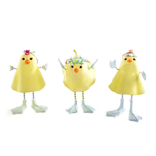 patience brewster marshmallow chick ornaments - set of 3