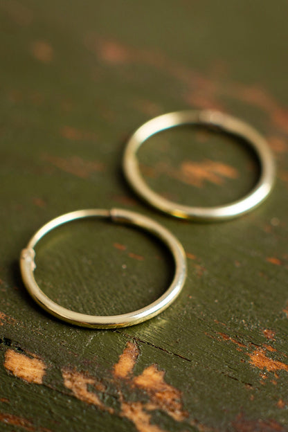 Women's Gold-Plated Hoop 925 Sterling Silver Earrings