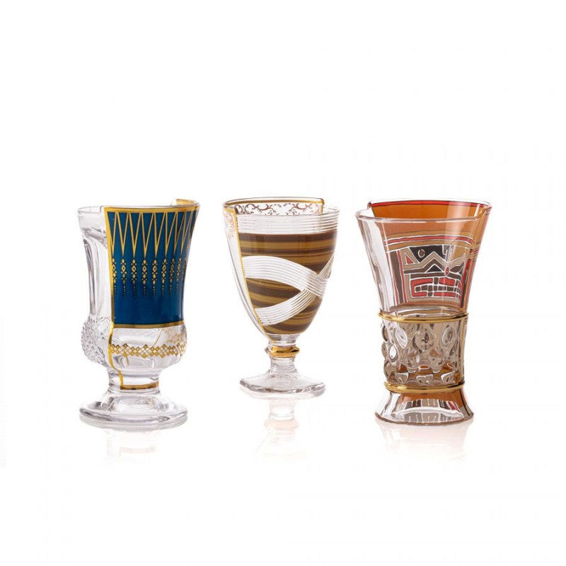 SET OF 3 GLASSES SELETTI HYBRID PANNOTIA