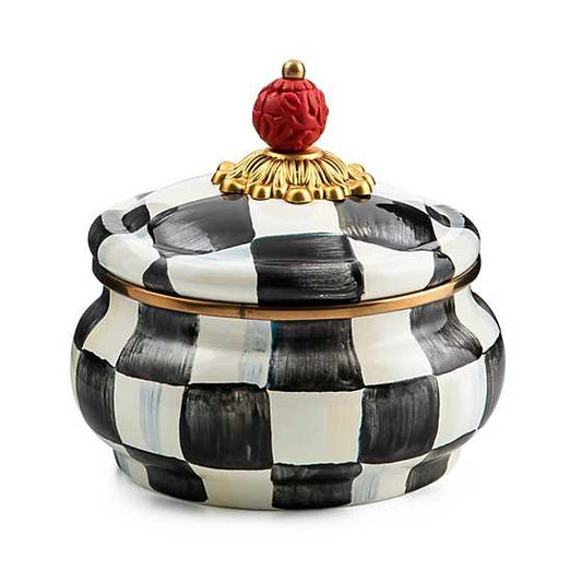 MacKenzie-Childs Courtly Check Enamel Squashed Pot