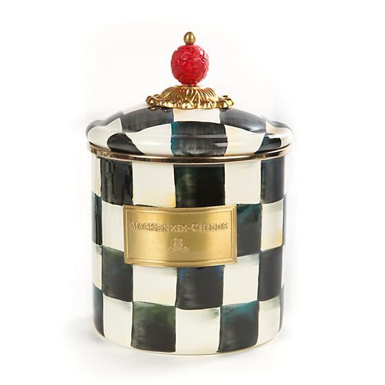 MacKenzie-Childs Courtly Check Enamel Canister - Small Kitchen Mackenzie Childs 
