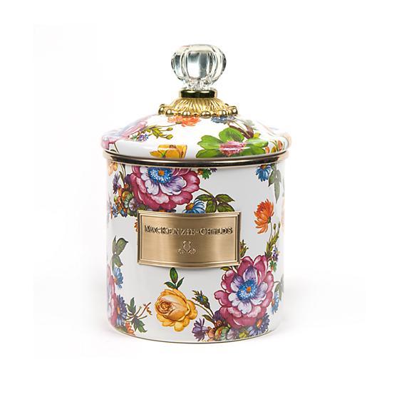 MacKenzie-Childs Flower Market Small Canister - White Kitchen Mackenzie Childs 