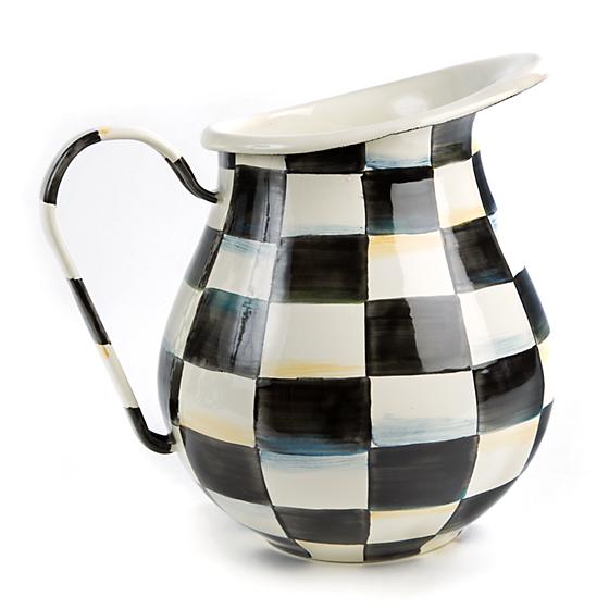 MacKenzie-Childs Courtly Check Enamel Pitcher Kitchen Mackenzie Childs 