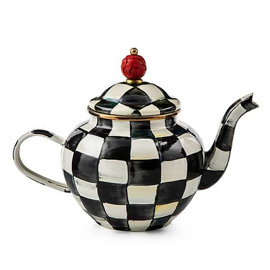 MacKenzie-Childs Courtly Check Enamel Teapot - 4 Cup