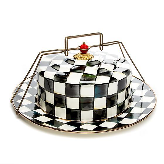 Courtly Check Enamel Cake Carrier Tableware Mackenzie Childs 