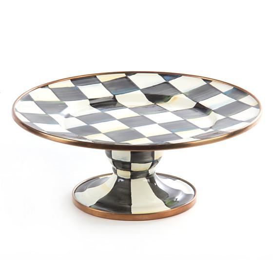 MacKenzie-Childs Courtly Check Enamel Pedestal Platter - Mini Tableware Mackenzie Childs 