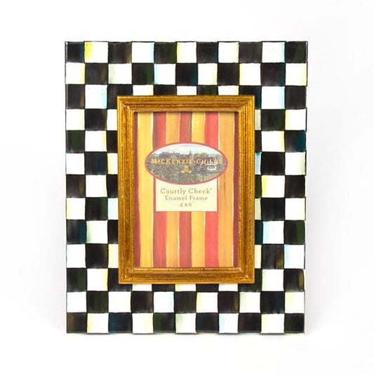 Courtly Check Enamel Frame - 4" x 6" Accessories Mackenzie Childs 