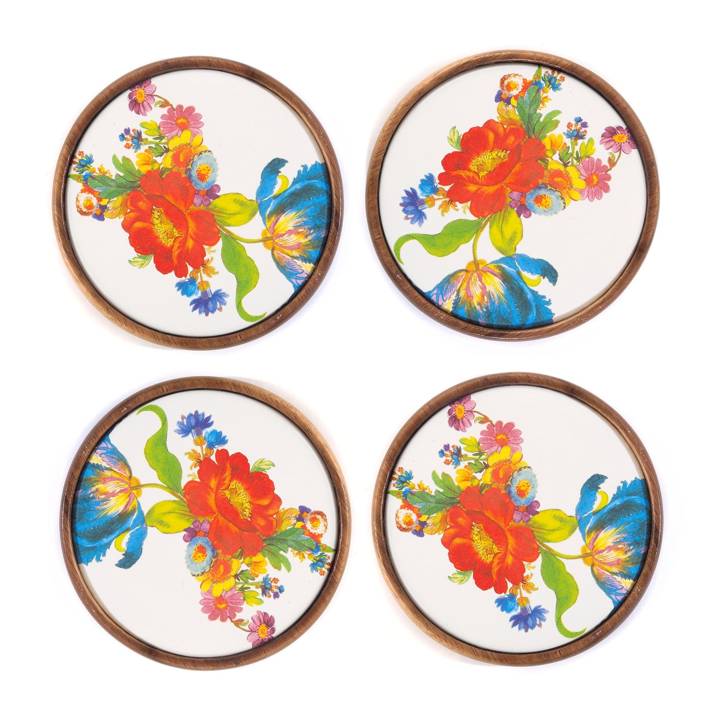 MacKenzie-Childs Flower Market Coasters - Set of 4 Tableware Mackenzie Childs 
